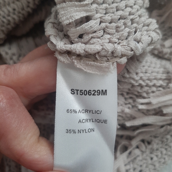 Conrad C Beige  Coastal Cowgirl sleeveless knit top with fringe and details M - Picture 8 of 9